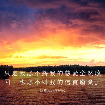 Picture 03 - 詩 篇 89:33 CUVT - 只 是 我 必 不 將 我 的 慈 愛 全 然 - Bible Verse Picture