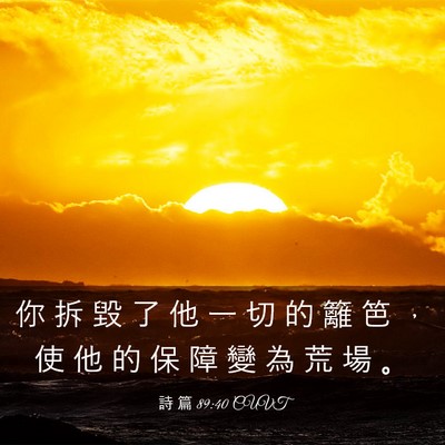 Picture 03 - 詩 篇 89:40 CUVT - 你 拆 毀 了 他 一 切 的 籬 笆 ， 使 - Bible Verse Picture