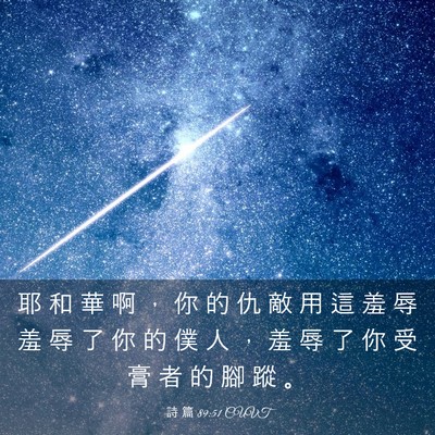 Picture 03 - 詩 篇 89:51 CUVT - 耶 和 華 啊 ， 你 的 仇 敵 用 這 羞 - Bible Verse Picture