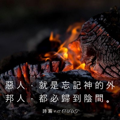 Picture 03 - 詩 篇 9:17 CUVT - 惡 人 ， 就 是 忘 記 神 的 外 邦 人 - Bible Verse Picture