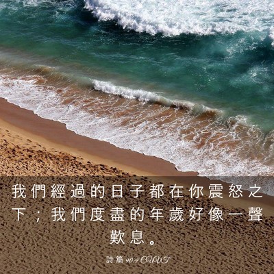 Picture 03 - 詩 篇 90:9 CUVT - 我 們 經 過 的 日 子 都 在 你 震 怒 - Bible Verse Picture