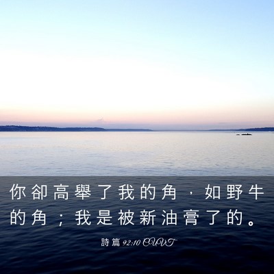 Picture 03 - 詩 篇 92:10 CUVT - 你 卻 高 舉 了 我 的 角 ， 如 野 牛 - Bible Verse Picture