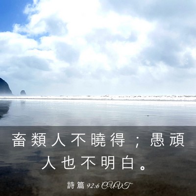 Picture 03 - 詩 篇 92:6 CUVT - 畜 類 人 不 曉 得 ； 愚 頑 人 也 不 - Bible Verse Picture