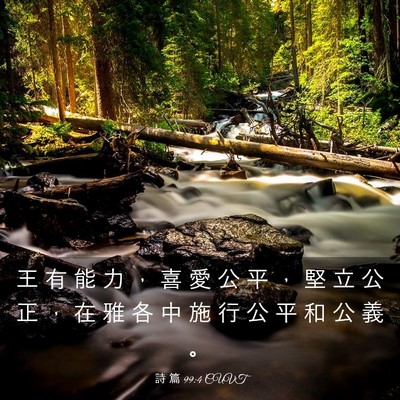 Picture 03 - 詩 篇 99:4 CUVT - 王 有 能 力 ， 喜 愛 公 平 ， 堅 立 - Bible Verse Picture