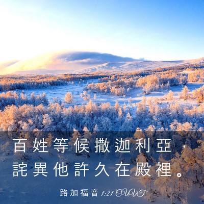 Picture 03 - 路 加 福 音 1:21 CUVT - 百 姓 等 候 撒 迦 利 亞 ， 詫 異 他 - Bible Verse Picture