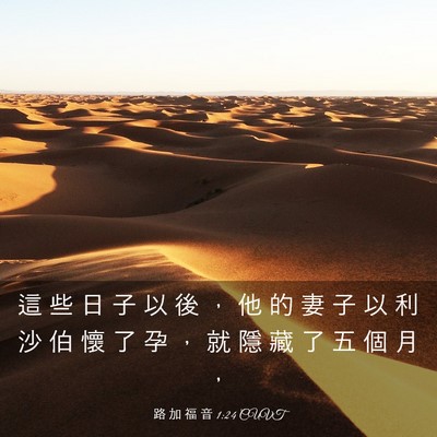 Picture 03 - 路 加 福 音 1:24 CUVT - 這 些 日 子 以 後 ， 他 的 妻 子 以 - Bible Verse Picture