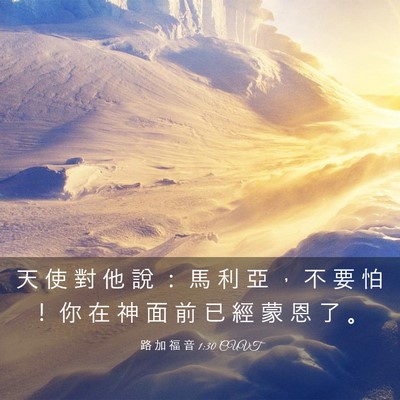 Picture 03 - 路 加 福 音 1:30 CUVT - 天 使 對 他 說 ： 馬 利 亞 ， 不 要 - Bible Verse Picture