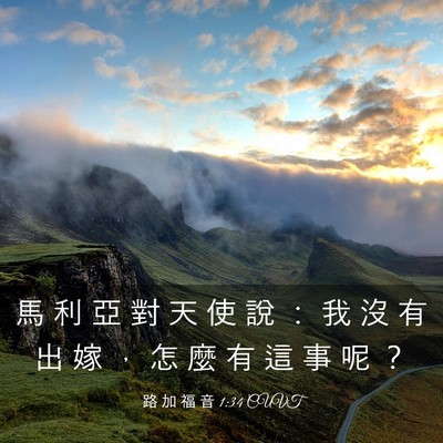 Picture 03 - 路 加 福 音 1:34 CUVT - 馬 利 亞 對 天 使 說 ： 我 沒 有 出 - Bible Verse Picture