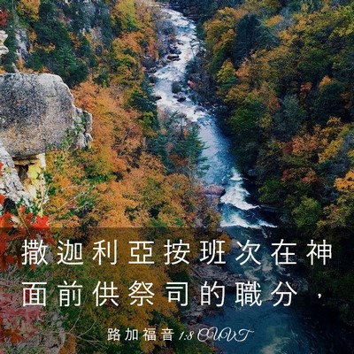 Picture 03 - 路 加 福 音 1:8 CUVT - 撒 迦 利 亞 按 班 次 在 神 面 前 供 - Bible Verse Picture