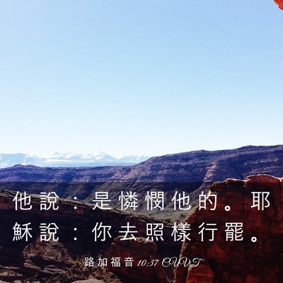 Picture 03 - 路 加 福 音 10:37 CUVT - 他 說 ： 是 憐 憫 他 的 。 耶 穌 說 - Bible Verse Picture