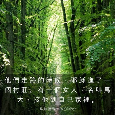 Picture 03 - 路 加 福 音 10:38 CUVT - 他 們 走 路 的 時 候 ， 耶 穌 進 了 - Bible Verse Picture