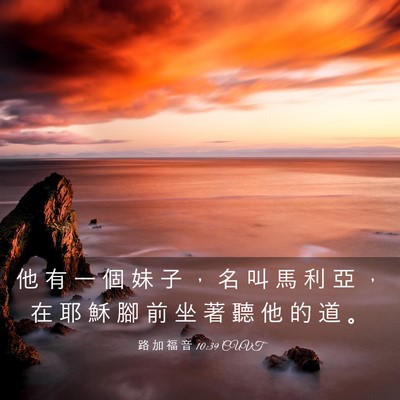 Picture 03 - 路 加 福 音 10:39 CUVT - 他 有 一 個 妹 子 ， 名 叫 馬 利 亞 - Bible Verse Picture