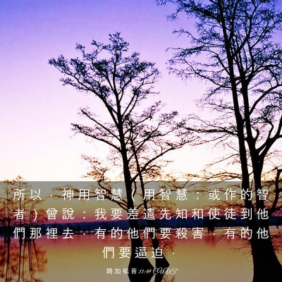 Picture 03 - 路 加 福 音 11:49 CUVT - 所 以 ， 神 用 智 慧 （ 用 智 慧 ： - Bible Verse Picture