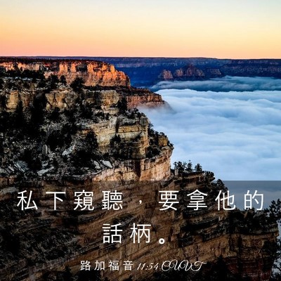 Picture 03 - 路 加 福 音 11:54 CUVT - 私 下 窺 聽 ， 要 拿 他 的 話 柄 - Bible Verse Picture