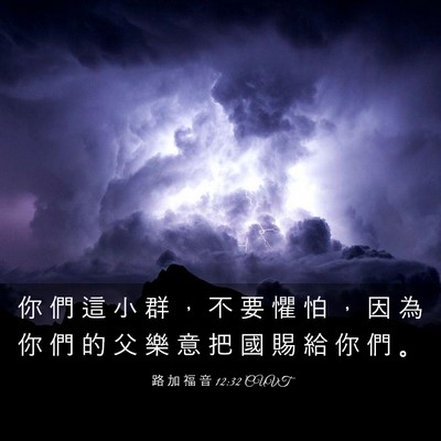 Picture 03 - 路 加 福 音 12:32 CUVT - 你 們 這 小 群 ， 不 要 懼 怕 ， 因 - Bible Verse Picture