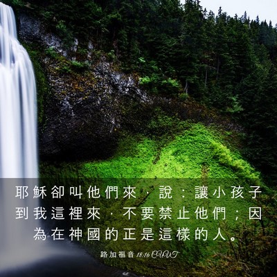 Picture 03 - 路 加 福 音 18:16 CUVT - 耶 穌 卻 叫 他 們 來 ， 說 ： 讓 小 - Bible Verse Picture