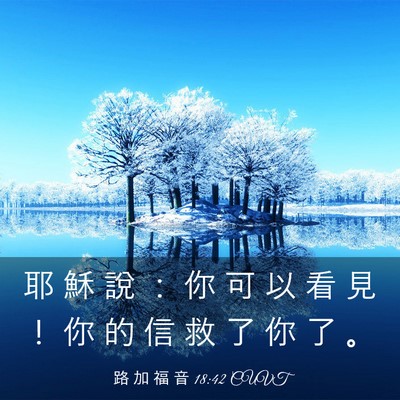 Picture 03 - 路 加 福 音 18:42 CUVT - 耶 穌 說 ： 你 可 以 看 見 ！ 你 的 - Bible Verse Picture