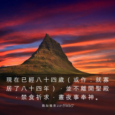Picture 03 - 路 加 福 音 2:37 CUVT - 現 在 已 經 八 十 四 歲 （ 或 作 ： - Bible Verse Picture