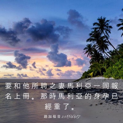 Picture 03 - 路 加 福 音 2:5 CUVT - 要 和 他 所 聘 之 妻 馬 利 亞 一 同 - Bible Verse Picture