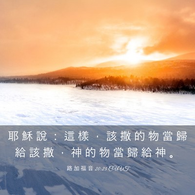 Picture 03 - 路 加 福 音 20:25 CUVT - 耶 穌 說 ： 這 樣 ， 該 撒 的 物 當 - Bible Verse Picture