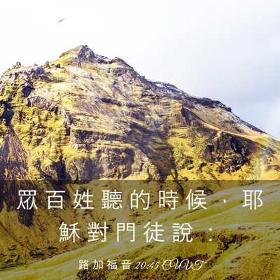Picture 03 - 路 加 福 音 20:45 CUVT - 眾 百 姓 聽 的 時 候 ， 耶 穌 對 門 - Bible Verse Picture