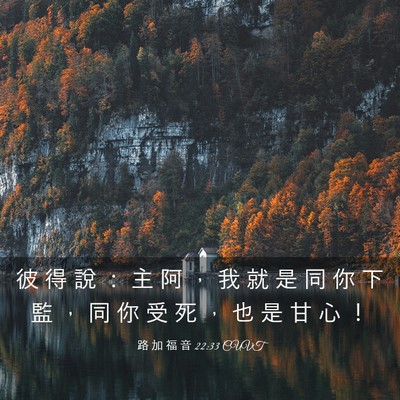 Picture 03 - 路 加 福 音 22:33 CUVT - 彼 得 說 ： 主 阿 ， 我 就 是 同 你 - Bible Verse Picture
