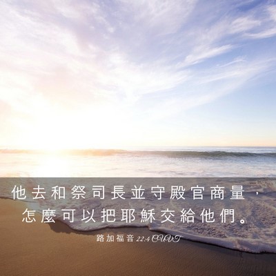 Picture 03 - 路 加 福 音 22:4 CUVT - 他 去 和 祭 司 長 並 守 殿 官 商 量 - Bible Verse Picture