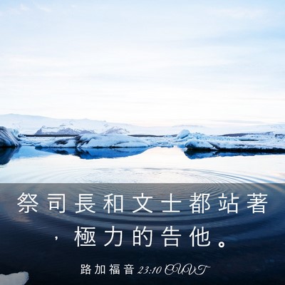 Picture 03 - 路 加 福 音 23:10 CUVT - 祭 司 長 和 文 士 都 站 著 ， 極 力 - Bible Verse Picture