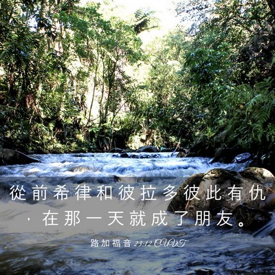 Picture 03 - 路 加 福 音 23:12 CUVT - 從 前 希 律 和 彼 拉 多 彼 此 有 仇 - Bible Verse Picture
