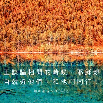 Picture 03 - 路 加 福 音 24:15 CUVT - 正 談 論 相 問 的 時 候 ， 耶 穌 親 - Bible Verse Picture