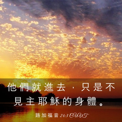 Picture 03 - 路 加 福 音 24:3 CUVT - 他 們 就 進 去 ， 只 是 不 見 主 耶 - Bible Verse Picture
