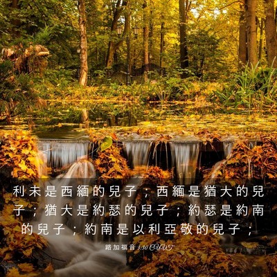 Picture 03 - 路 加 福 音 3:30 CUVT - 利 未 是 西 緬 的 兒 子 ； 西 緬 是 - Bible Verse Picture