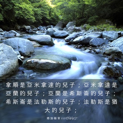 Picture 03 - 路 加 福 音 3:33 CUVT - 拿 順 是 亞 米 拿 達 的 兒 子 ； 亞 - Bible Verse Picture
