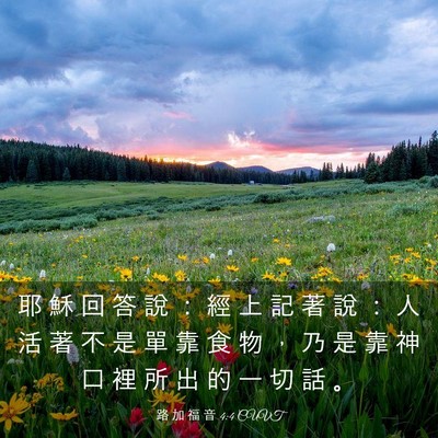 Picture 03 - 路 加 福 音 4:4 CUVT - 耶 穌 回 答 說 ： 經 上 記 著 說 ： - Bible Verse Picture