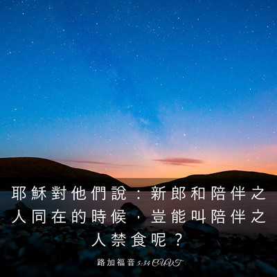Picture 03 - 路 加 福 音 5:34 CUVT - 耶 穌 對 他 們 說 ： 新 郎 和 陪 伴 - Bible Verse Picture