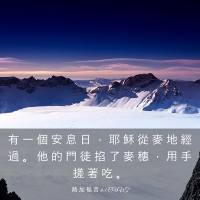 Picture 03 - 路 加 福 音 6:1 CUVT - 有 一 個 安 息 日 ， 耶 穌 從 麥 地 - Bible Verse Picture
