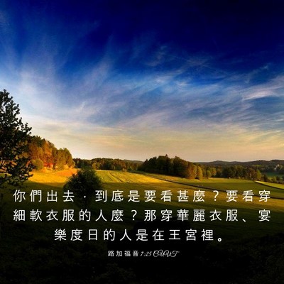 Picture 03 - 路 加 福 音 7:25 CUVT - 你 們 出 去 ， 到 底 是 要 看 甚 麼 - Bible Verse Picture