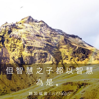 Picture 03 - 路 加 福 音 7:35 CUVT - 但 智 慧 之 子 都 以 智 慧 為 是 - Bible Verse Picture