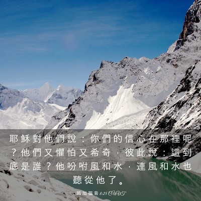 Picture 03 - 路 加 福 音 8:25 CUVT - 耶 穌 對 他 們 說 ： 你 們 的 信 心 - Bible Verse Picture