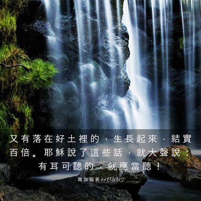 Picture 03 - 路 加 福 音 8:8 CUVT - 又 有 落 在 好 土 裡 的 ， 生 長 起 - Bible Verse Picture
