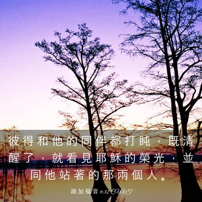 Picture 03 - 路 加 福 音 9:32 CUVT - 彼 得 和 他 的 同 伴 都 打 盹 ， 既 - Bible Verse Picture