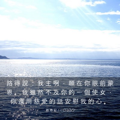 Picture 03 - 路 得 記 2:13 CUVT - 路 得 說 ： 我 主 啊 ， 願 在 你 眼 - Bible Verse Picture