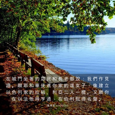 Picture 03 - 路 得 記 4:11 CUVT - 在 城 門 坐 著 的 眾 民 和 長 老 都 - Bible Verse Picture