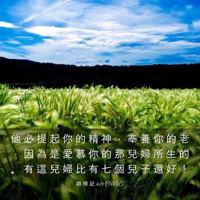 Picture 03 - 路 得 記 4:15 CUVT - 他 必 提 起 你 的 精 神 ， 奉 養 你 - Bible Verse Picture