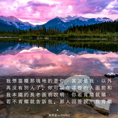 Picture 03 - 路 得 記 4:4 CUVT - 我 想 當 贖 那 塊 地 的 是 你 ， 其 - Bible Verse Picture