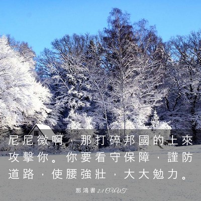 Picture 03 - 那 鴻 書 2:1 CUVT - 尼 尼 微 啊 ， 那 打 碎 邦 國 的 上 - Bible Verse Picture