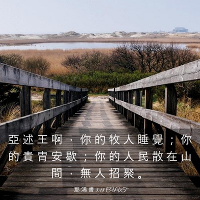 Picture 03 - 那 鴻 書 3:18 CUVT - 亞 述 王 啊 ， 你 的 牧 人 睡 覺 ； - Bible Verse Picture