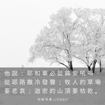 Picture 03 - 阿 摩 司 書 1:2 CUVT - 他 說 ： 耶 和 華 必 從 錫 安 吼 叫 - Bible Verse Picture