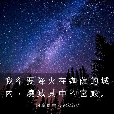 Picture 03 - 阿 摩 司 書 1:7 CUVT - 我 卻 要 降 火 在 迦 薩 的 城 內 ， - Bible Verse Picture