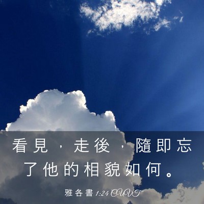 Picture 03 - 雅 各 書 1:24 CUVT - 看 見 ， 走 後 ， 隨 即 忘 了 他 的 - Bible Verse Picture